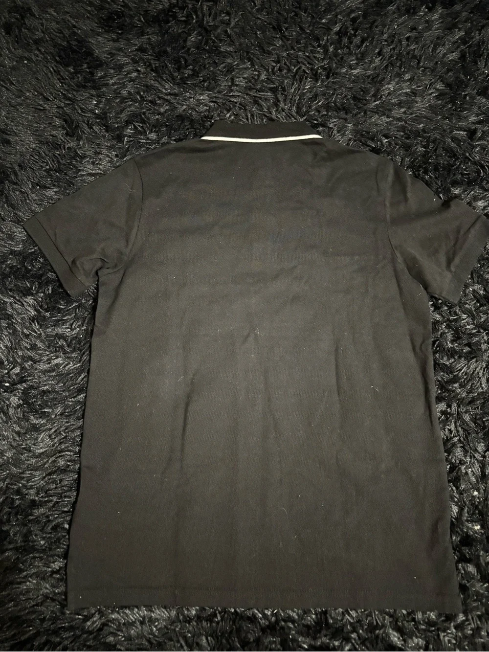 Gucci Black Polo Shirt With Red Logo Patch